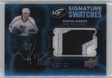 2016-17 Upper Deck Ice Signature Swatches Black 4/15 Marian Gaborik Auto 0mv2