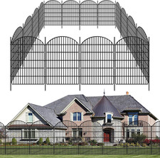 Rustproof Decorative Garden Fence Panels - 40in High, 22.31ft Long, No Dig