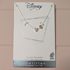 Unwritten Disney Mickey Mouse Silver Necklace With Gold C Charm