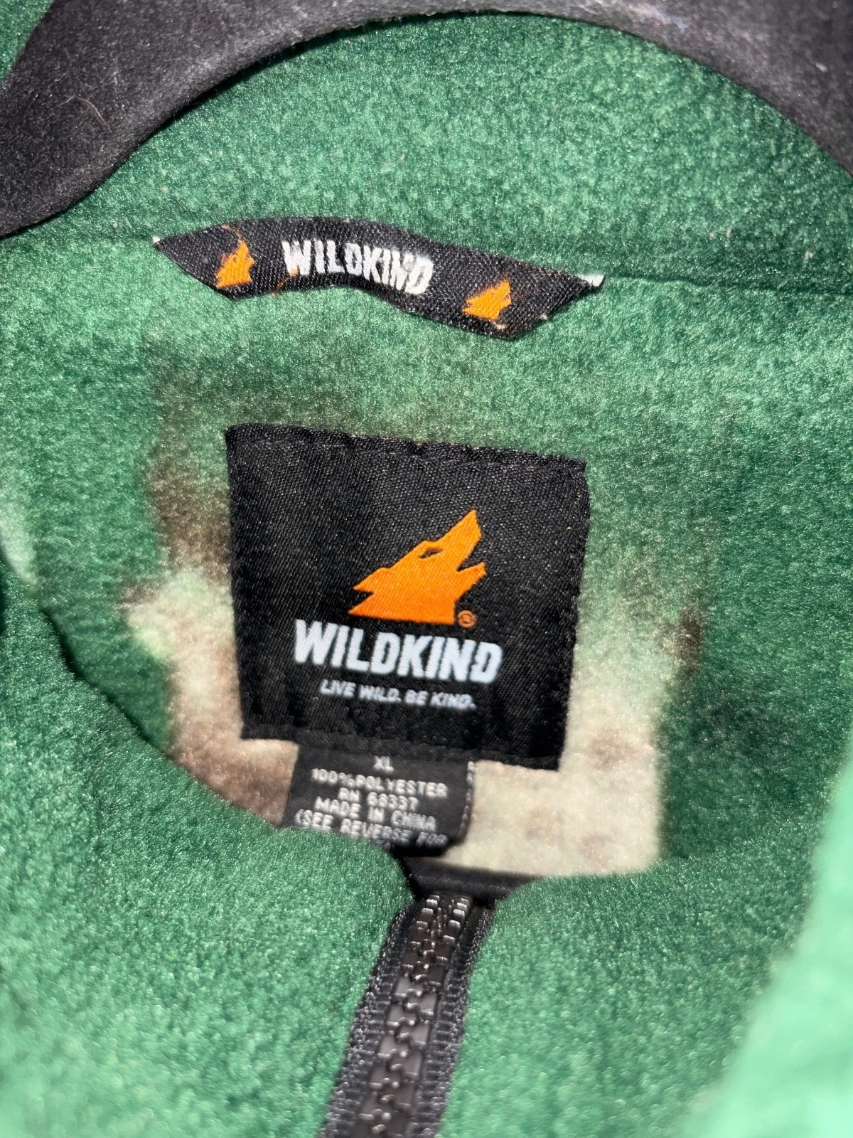 Wildkind Bear Print Fleece Full-Zip Jacket Men’s XL - product detail image 2