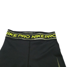 Nike Pro Girls 3" Dri-Fit Training Shorts Black Light Lemon Twist Size Medium