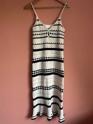 Robe féminine en crochet noire et blanche - Taille L - H&M - Photo 1/4