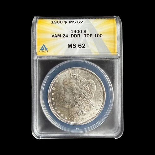 1900 Morgan Silver Dollar $1 VAM-24 DDR Top 100 - ANACS MS62 - 0362