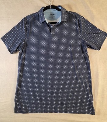 NWT Rhone Commuter Performance Polo Shirt Mens Dark Blue White Design Size M