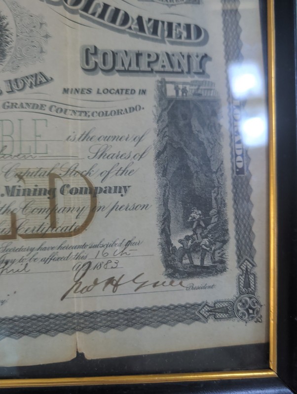 Iowa and Colorado Consolidated Mining Company Shares