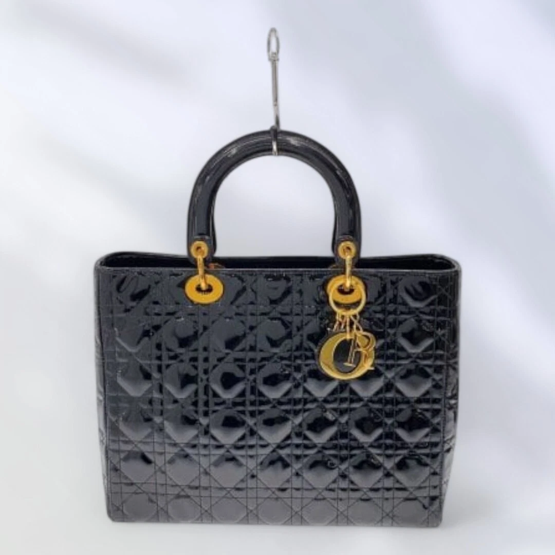 Sac fourre tout Christian Dior Patent Lady Dior 7071