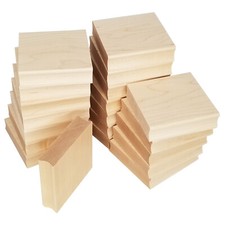 2.9" x 2.9" Square Maple Wood Handle Mount for Rubber Stamp