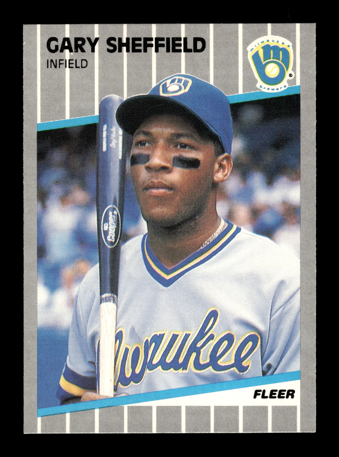 1989 Fleer Baseball #196 Gary Sheffield RC Rookie Milwaukee Brewers