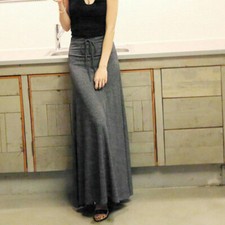 Lady Skirts Pleated Shirring Flare Stretch Drawstring High Waist Casual Fashion