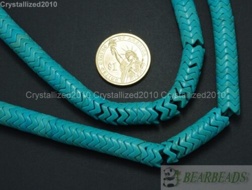 "Cuentas espaciadoras Heishi onduladas de piedra preciosa turquesa azul mezclado 5 mm x 10 mm 15,5" - Imagen 2 de 12