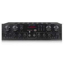 TPro 1600W 4 Channel Bluetooth Receiver with RCA, USB, SD Card, AUX & Mic Inputs