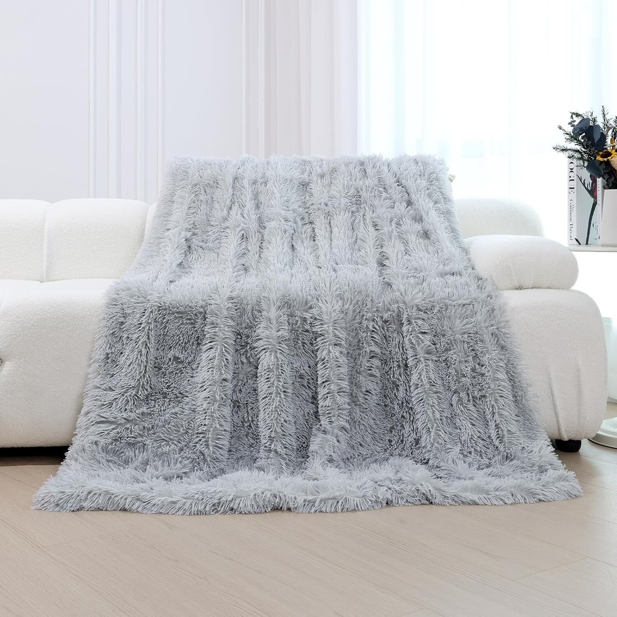 Faux Fur Throw Purely Soft Plush Throw Blanket Emerald Mink