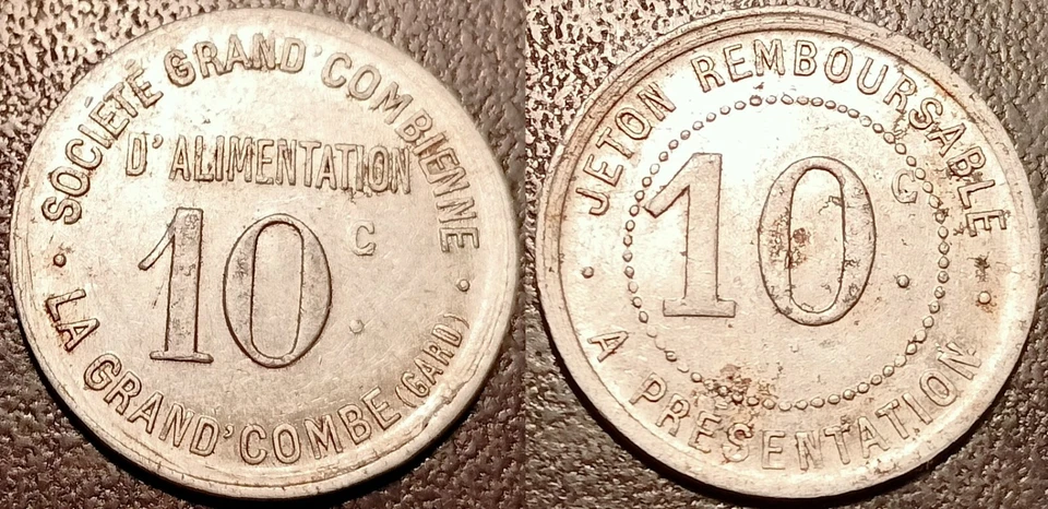 Monnaie de nécessité - La Grand Combe (Gard - 30) jeton de 10 centimes Elie#10.2 - Photo 1/1