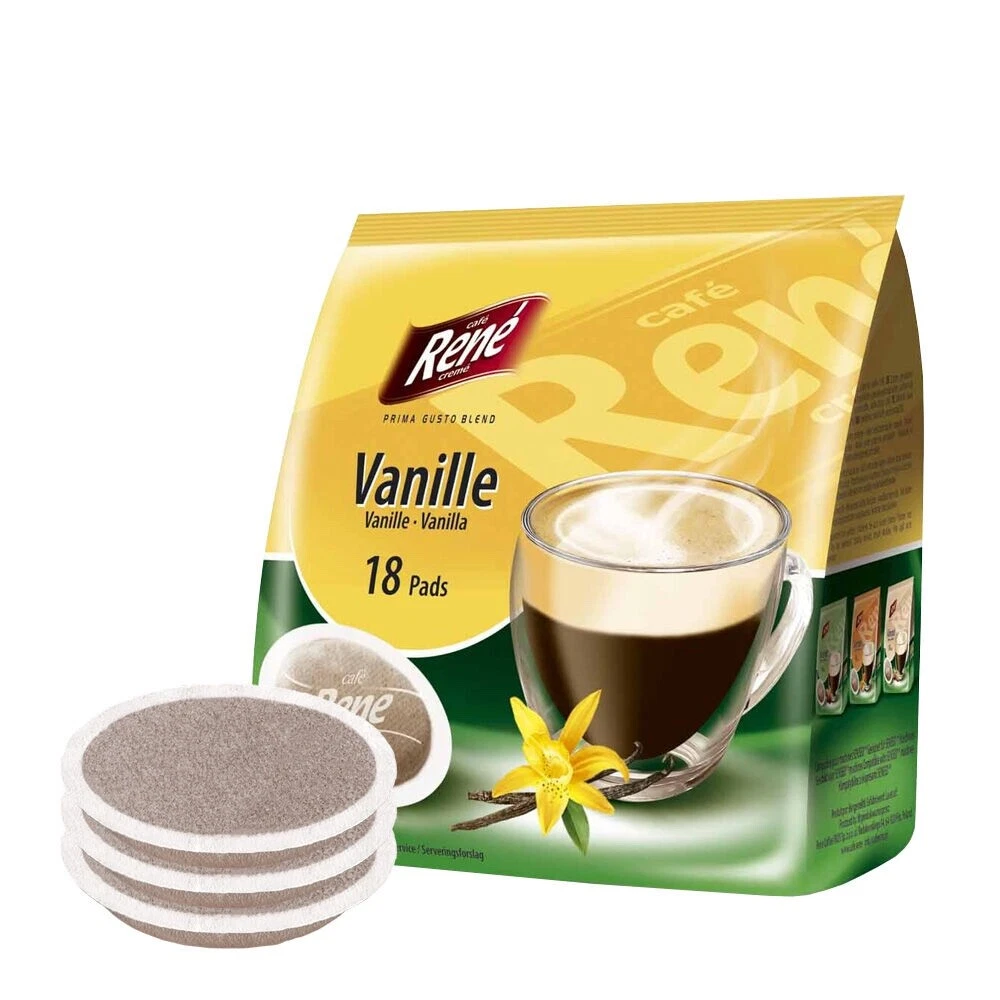 RENE Coffee pods PADS VANILLA Coffee -18 pads for SENSEO machines