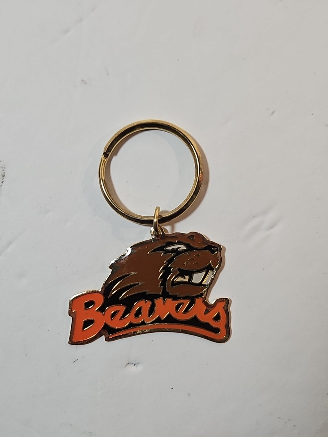 NCAA Oregon State Beavers Brass Football Keychain Official Merch