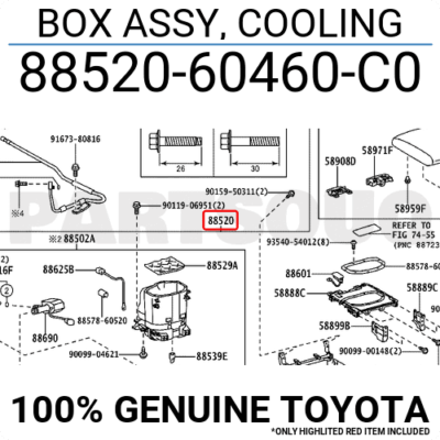 8852060460C0 Genuine Toyota BOX ASSY, COOLING 88520-60460-C0 | eBay UK