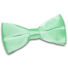 Mint Green Mens Bow Tie Satin Plain Solid Wedding Pre-Tied Bowtie by DQT