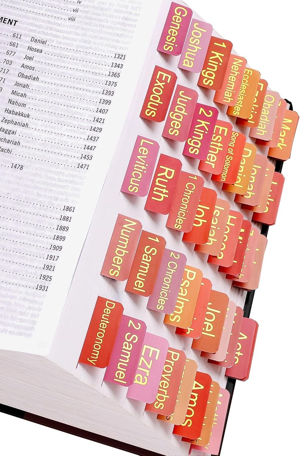 Laminated Large Print Bible Tabs Set - 105 PCS Easy-to-Read Index Tabs for Men and Women-image