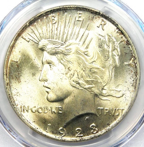 1923 Peace Silver Dollar $1 - Certified PCGS MS66+ Plus Grade - $875 Value!