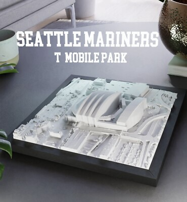 #ad Seattle Mariners T Mobile Park Stadium Replica Model MLB 8”x 8” Framed Desk $35.00