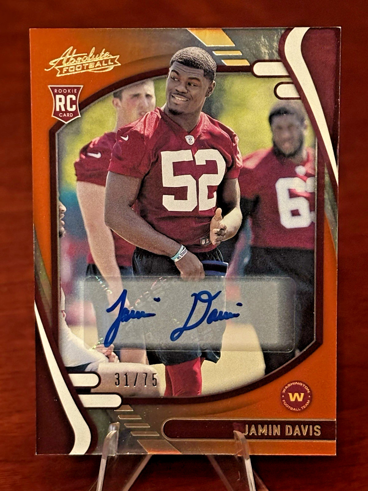 Jamin Davis Panini Absolute #178 Signature-Orange Spectrum