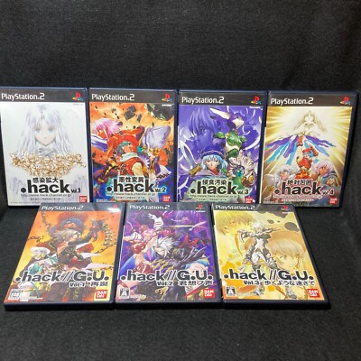 PS2 .hack 1 2 3 4 & G.U. 1 2 3 set  Lot 7 COMPLETE Bandai Playstation 2 Japan