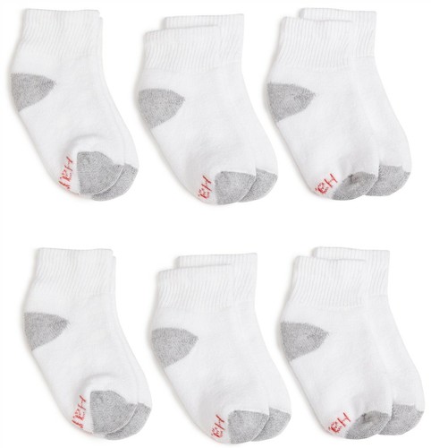 Hanes 362/6 Ultimate Boys Girls Youth Kids 6-Pack Ankle Socks NEW!! - Picture 2 of 2