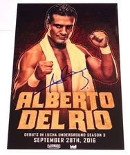 ALBERTO DEL RIO "EL PATRON" LUCHA UNDERGROUND WWE SIGNED 12X18 PHOTO!!!