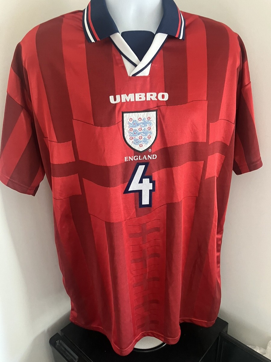 England Umbro Player Issue 1998 World Cup Away Shirt Red Mens Size