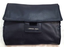 Pan Am Airlines Amenity Toiletry Travel Bag Grooming Kit Blue Vintage Packed