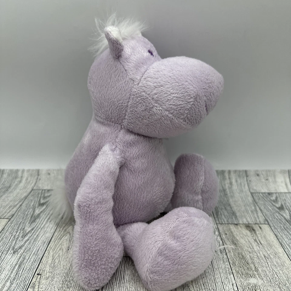 Brinquedo de pelúcia Hartz hipopótamo hipopótamo bicho chocalho bebê selva 10" roxo - Imagem 2 de 4