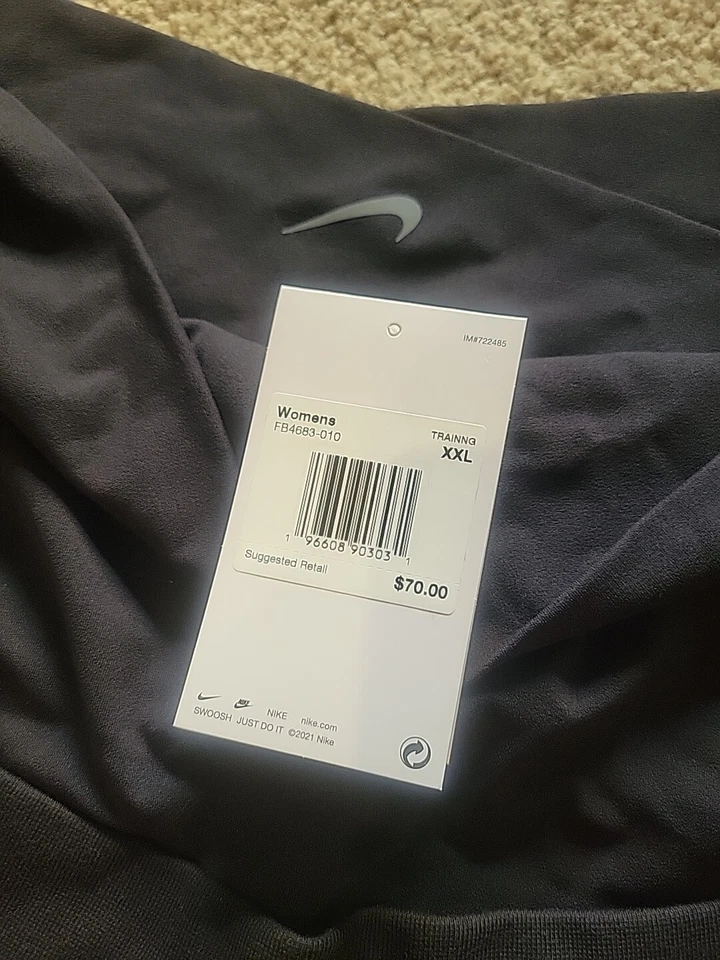 NWT Womens Size XXL Maternity Nike One French Terry Pants Black FB4683-010 - Image 3 of 4