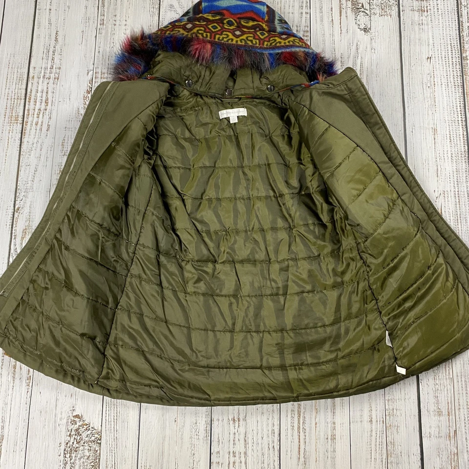 NUEVA YORK & CO MUJER XS CHAQUETA ACOLCHADA CON CAPUCHA AISLANTE LANA AZTECA BRAZOS PIEL SINTÉTICA Foto 4 de 4