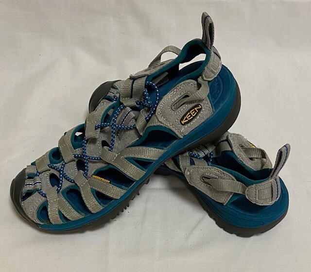 KEEN WOMEN'S WHISPER DURABLE WATER SANDAL GREY/NAVY 1012873 SIZE