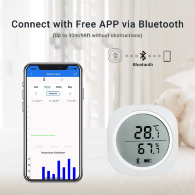 Wireless Daten logger Hygrometer Thermometer Aquarien Gewächshaus Android IOS