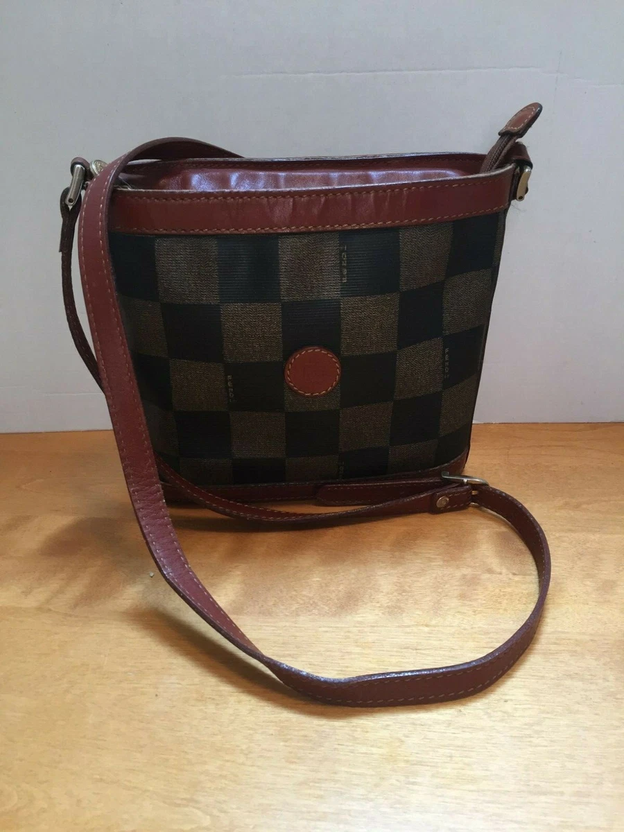 Vintage FENDI Brown/ Mahogany Stripe Flap Crossbody Bag – ClosetsNYC