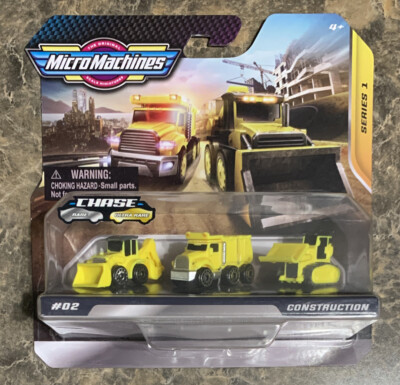 Micro Machines Series 1 Construction #012 Backhoe #013 Dump Truck #011 Bulldozer
