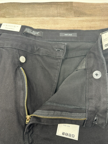 NWT Judy Blue Criss Cross Waist Dad Jean High Rise Black Denim~Size 22W~JB88563 - Picture 3 of 14