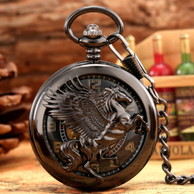 Retro Taschenuhr Herren Damen Hand Mechanische Uhren Anhänger FOB Kette
