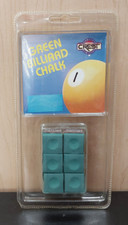NEW Crest 6pc. GREEN POOL CUE TIP BILLIARD CHALK for Billiards, Snooker Games