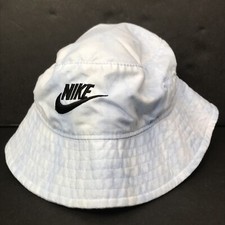 Nike Infant Boy  s Bucket Hat Sun Beach With Strap Light Blue  White