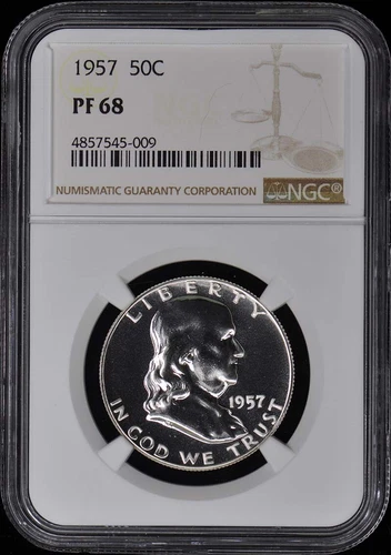 1957 Franklin Half Dollar 50C NGC PR68