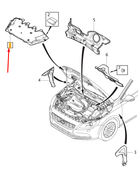 VOLVO V40 Engine Compartment Sound Absorber 31385365 NEW GENUINE