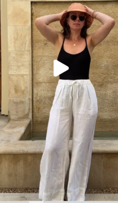 New Zara white 100% linen wide leg palazzo trousers High New Zara white 100% linen wide leg palazzo trousers High
