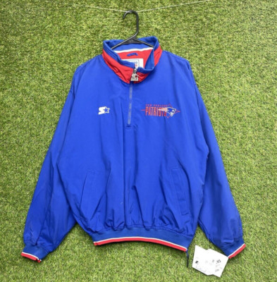 Vintage Starter ProLine New England Patriots Windbreaker Mens Medium 1/4 Zip