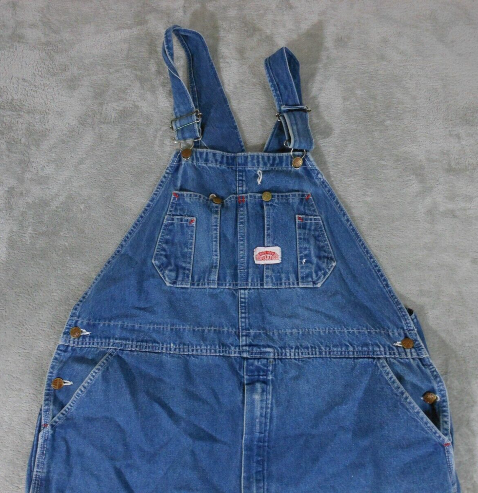 Round House Bib Overalls Mens 42x27 Relaxed Fit Carpenter Blue Denim Workwear eBay