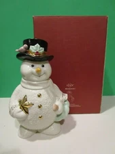 LENOX JOLLY SNOW FRIEND SNOWMAN sculpture NEW in BOX 7 1/2 inches