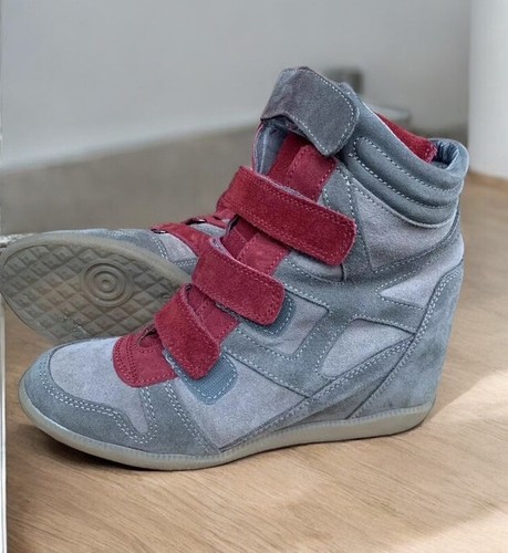 Hakei Gris Gamuza Correa Cuña Informal Botines al Tobillo Mujer 10 (EU 41) - Imagen 6 de 10