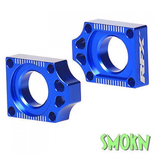 Yamaha YZF Axle Blocks YZ-F 250 450 09-13 RFX Rear Chain Adjusters CNC Blue