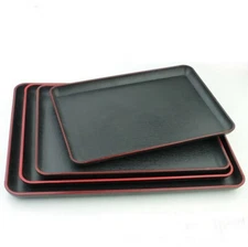 JapanBargain Plastic Serving Tray Red / Black Different Size